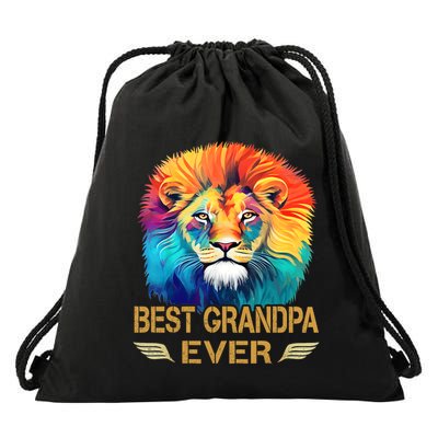 Best Grandpa Ever Funny Fathers Day Gift For Dad Drawstring Bag