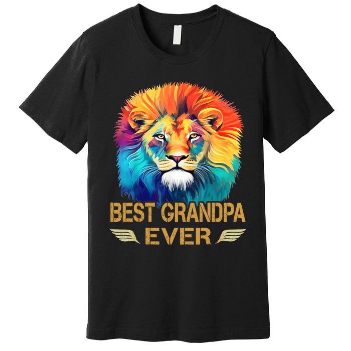 Best Grandpa Ever Funny Fathers Day Gift For Dad Premium T-Shirt