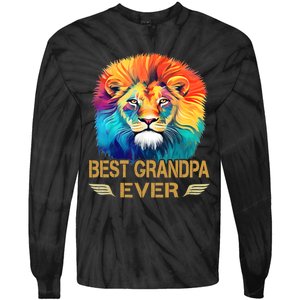 Best Grandpa Ever Funny Fathers Day Gift For Dad Tie-Dye Long Sleeve Shirt