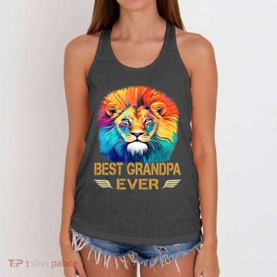 Best Grandpa Ever Funny Fathers Day Gift For Dad Women's Knotted Racerback Tank
