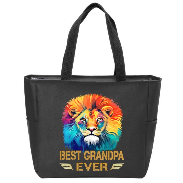 Best Grandpa Ever Funny Fathers Day Gift For Dad Zip Tote Bag