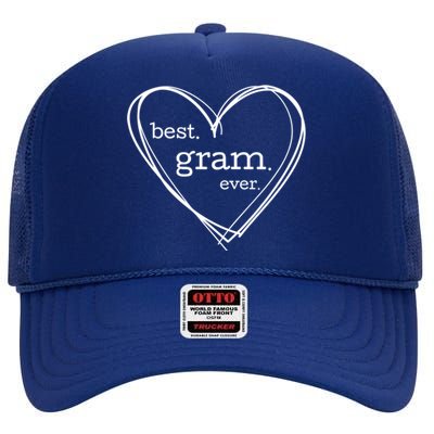 Best Gram Ever Gift (National Grandparents Day) High Crown Mesh Back Trucker Hat