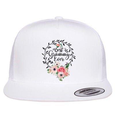 Best Grammy Ever  Flower Decor Grandma Flat Bill Trucker Hat