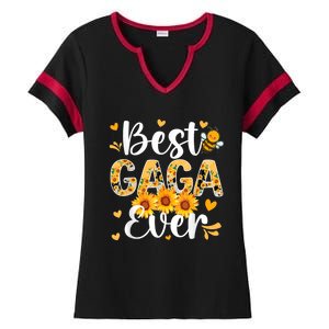 Best Gaga Ever Gaga Grandma Gaga Grandmother MotherS Day Ladies Halftime Notch Neck Tee