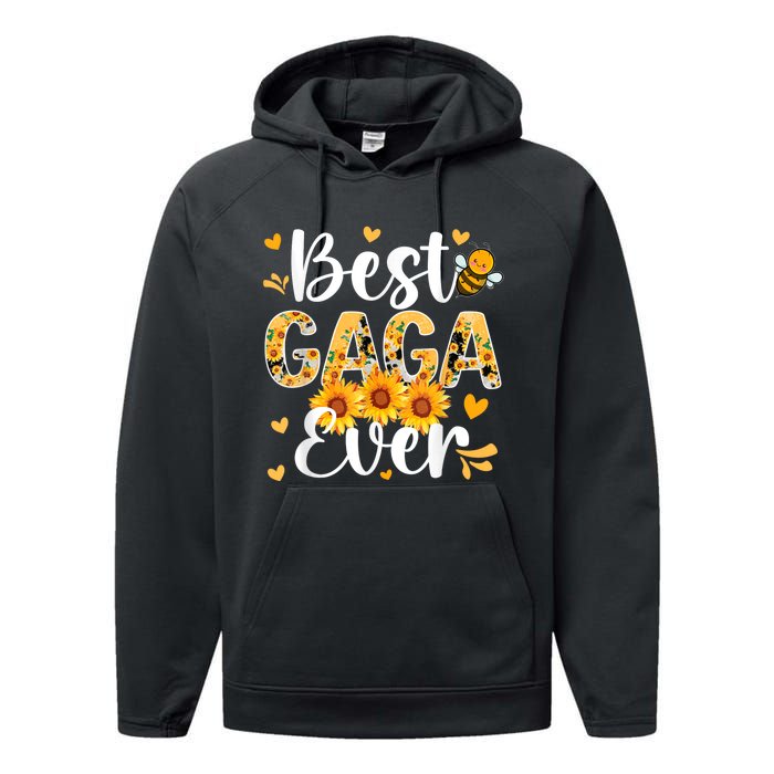 Best Gaga Ever Gaga Grandma Gaga Grandmother MotherS Day Performance Fleece Hoodie