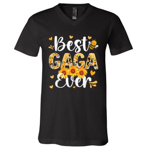 Best Gaga Ever Gaga Grandma Gaga Grandmother MotherS Day V-Neck T-Shirt