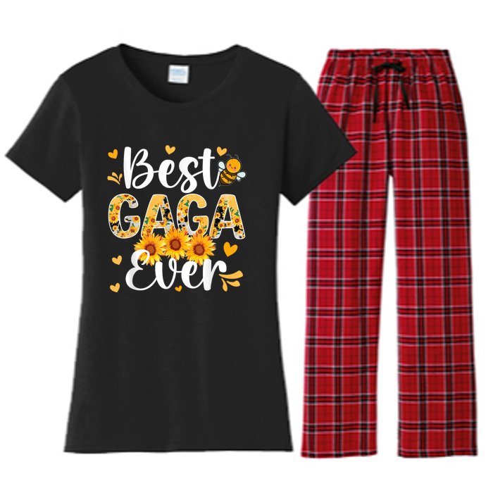 Best Gaga Ever Gaga Grandma Gaga Grandmother MotherS Day Women's Flannel Pajama Set