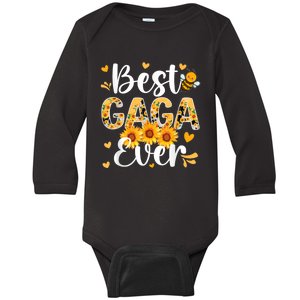 Best Gaga Ever Gaga Grandma Gaga Grandmother MotherS Day Baby Long Sleeve Bodysuit