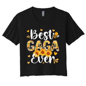 Best Gaga Ever Gaga Grandma Gaga Grandmother MotherS Day Women's Crop Top Tee