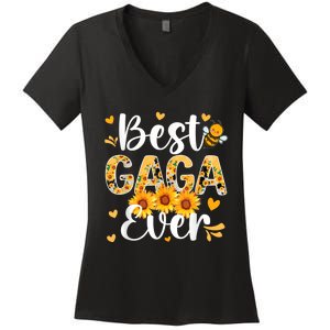 Best Gaga Ever Gaga Grandma Gaga Grandmother MotherS Day Women's V-Neck T-Shirt