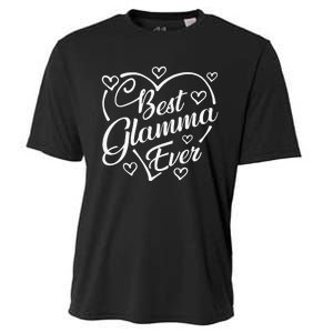 Best Glamma Ever Funny Heart Shape Mother's Day Cooling Performance Crew T-Shirt