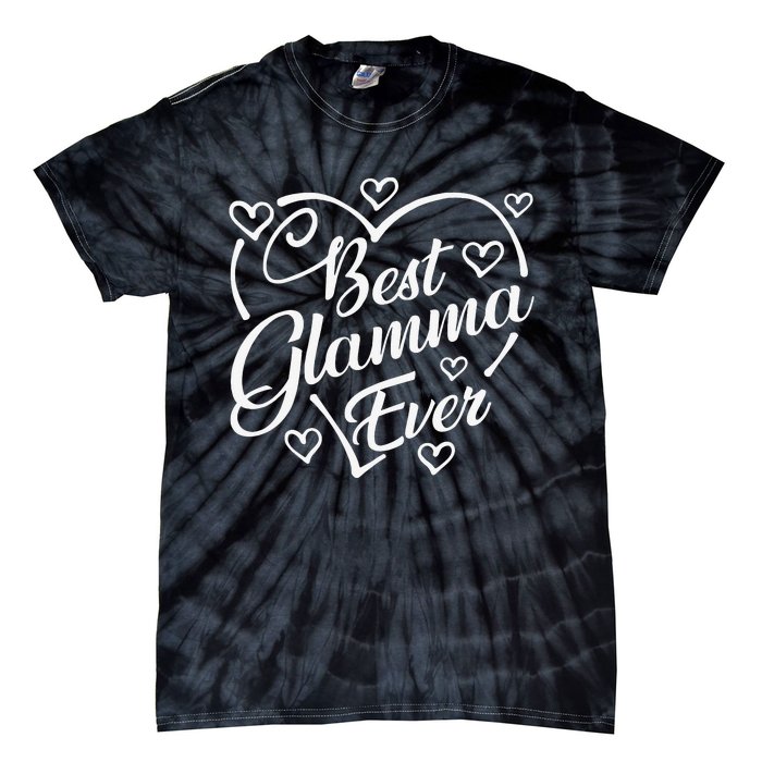 Best Glamma Ever Funny Heart Shape Mother's Day Tie-Dye T-Shirt