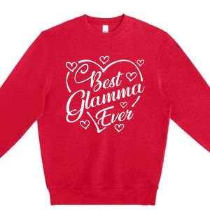 Best Glamma Ever Funny Heart Shape Mother's Day Premium Crewneck Sweatshirt