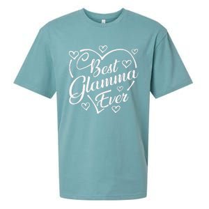 Best Glamma Ever Funny Heart Shape Mother's Day Sueded Cloud Jersey T-Shirt