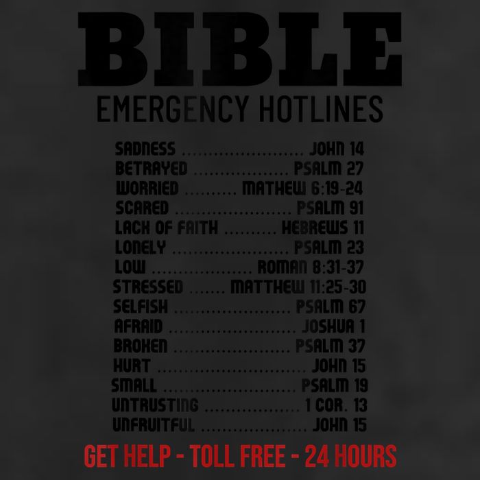 Bible Gifts Emergency Verse Numbers Scripture Hotline Cool Comfort Performance Bucket Hat