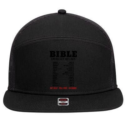 Bible Gifts Emergency Verse Numbers Scripture Hotline 7 Panel Mesh Trucker Snapback Hat
