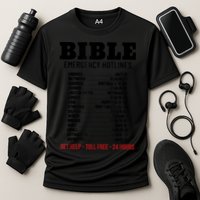 Bible Gifts Emergency Verse Numbers Scripture Hotline Cooling Performance Crew T-Shirt