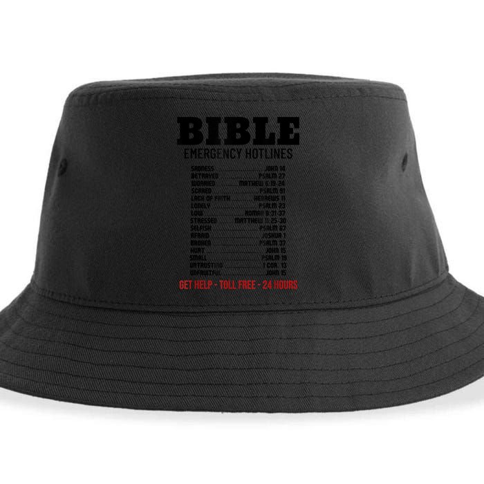 Bible Gifts Emergency Verse Numbers Scripture Hotline Sustainable Bucket Hat