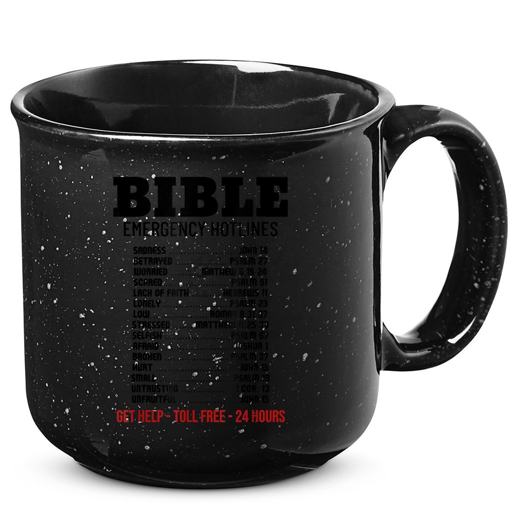 Bible Gifts Emergency Verse Numbers Scripture Hotline 15oz Campfire Ceramic Mug