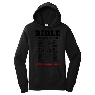 Bible Gifts Emergency Verse Numbers Scripture Hotline Women's Pullover Hoodie