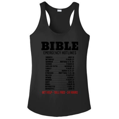 Bible Gifts Emergency Verse Numbers Scripture Hotline Ladies PosiCharge Competitor Racerback Tank