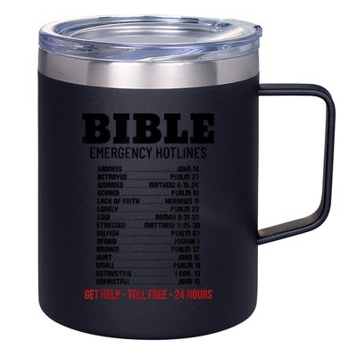 Bible Gifts Emergency Verse Numbers Scripture Hotline 12oz Stainless Steel Coffee Mug