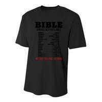Bible Gifts Emergency Verse Numbers Scripture Hotline Youth Performance Sprint T-Shirt
