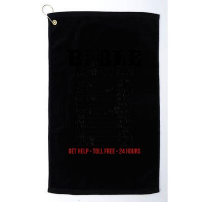 Bible Gifts Emergency Verse Numbers Scripture Hotline Platinum Collection Golf Towel