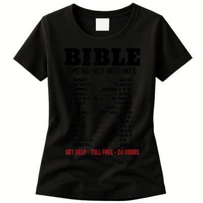 Bible Gifts Emergency Verse Numbers Scripture Hotline Womens T-Shirt