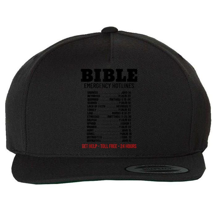 Bible Gifts Emergency Verse Numbers Scripture Hotline Wool Snapback Cap