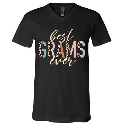 Best Grams Ever Gifts Leopard funny Mothers Day V-Neck T-Shirt