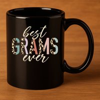 Best Grams Ever Gifts Leopard funny Mothers Day 11oz C Handle Ceramic Mug