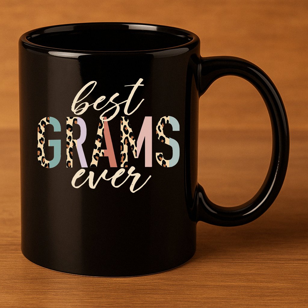 Best Grams Ever Gifts Leopard funny Mothers Day 11oz C Handle Ceramic Mug