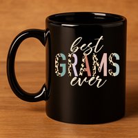 Best Grams Ever Gifts Leopard funny Mothers Day 11oz C Handle Ceramic Mug