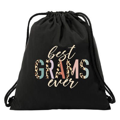 Best Grams Ever Gifts Leopard funny Mothers Day Drawstring Bag