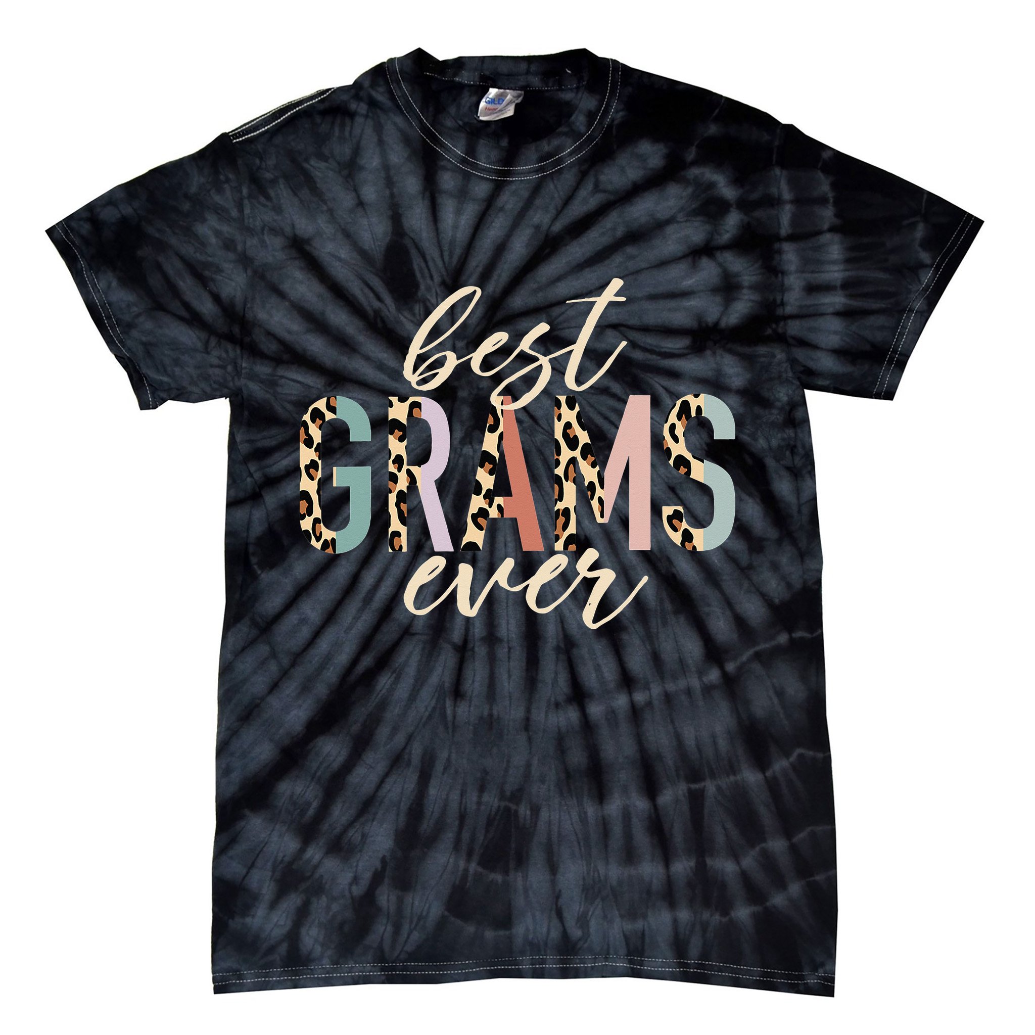 Best Grams Ever Gifts Leopard funny Mothers Day Tie-Dye T-Shirt