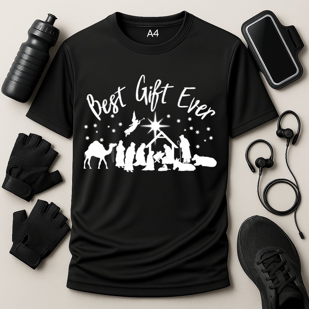BEST GIFT EVER Christian Christmas Jesus Nativity Religious TShirt Cooling Performance Crew T-Shirt