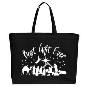 BEST GIFT EVER Christian Christmas Jesus Nativity Religious TShirt Cotton Canvas Jumbo Tote