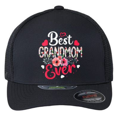 Best Grandmom Ever Funny Flower Mother's Day Clothing Flexfit Unipanel Trucker Cap