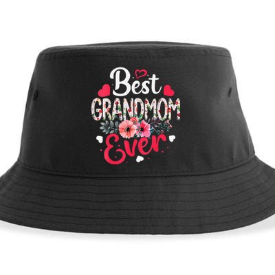 Best Grandmom Ever Funny Flower Mother's Day Clothing Sustainable Bucket Hat