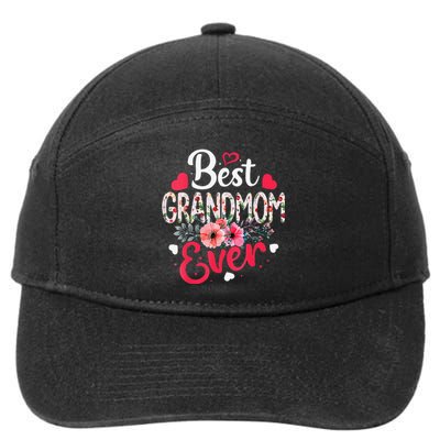 Best Grandmom Ever Funny Flower Mother's Day Clothing 7-Panel Snapback Hat