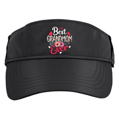 Best Grandmom Ever Funny Flower Mother's Day Clothing Adult Drive Performance Visor