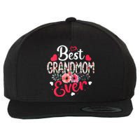 Best Grandmom Ever Funny Flower Mother's Day Clothing Wool Snapback Cap