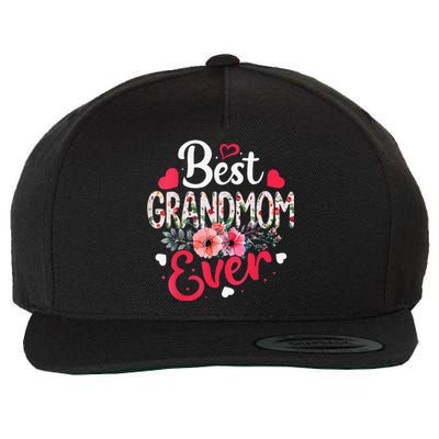 Best Grandmom Ever Funny Flower Mother's Day Clothing Wool Snapback Cap