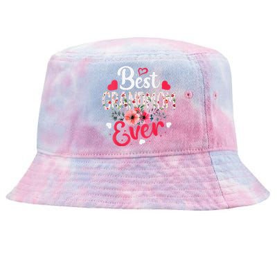 Best Grandmom Ever Funny Flower Mother's Day Clothing Tie-Dyed Bucket Hat