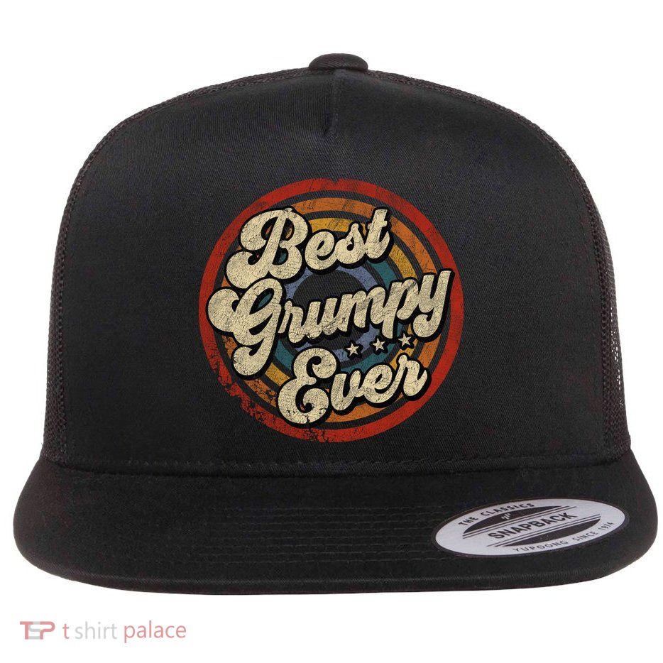 Best Grumpy Ever Vintage Retro Style Flatbill Hat