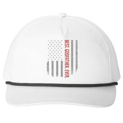 Best Godfather Ever American Flag Gift For Fathers Day Snapback Five-Panel Rope Hat