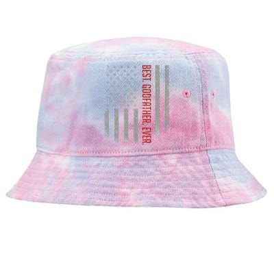 Best Godfather Ever American Flag Gift For Fathers Day Tie-Dyed Bucket Hat