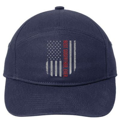 Best Godfather Ever American Flag Gift For Fathers Day 7-Panel Snapback Hat