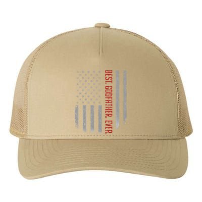 Best Godfather Ever American Flag Gift For Fathers Day Yupoong Adult 5-Panel Trucker Hat